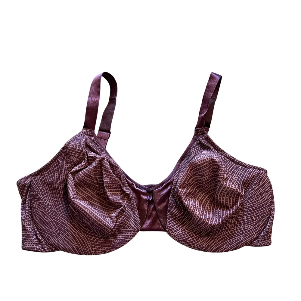 Olga by Warners Easy Does It Underwire Bra Plum Purple Geometric 05006O 38D